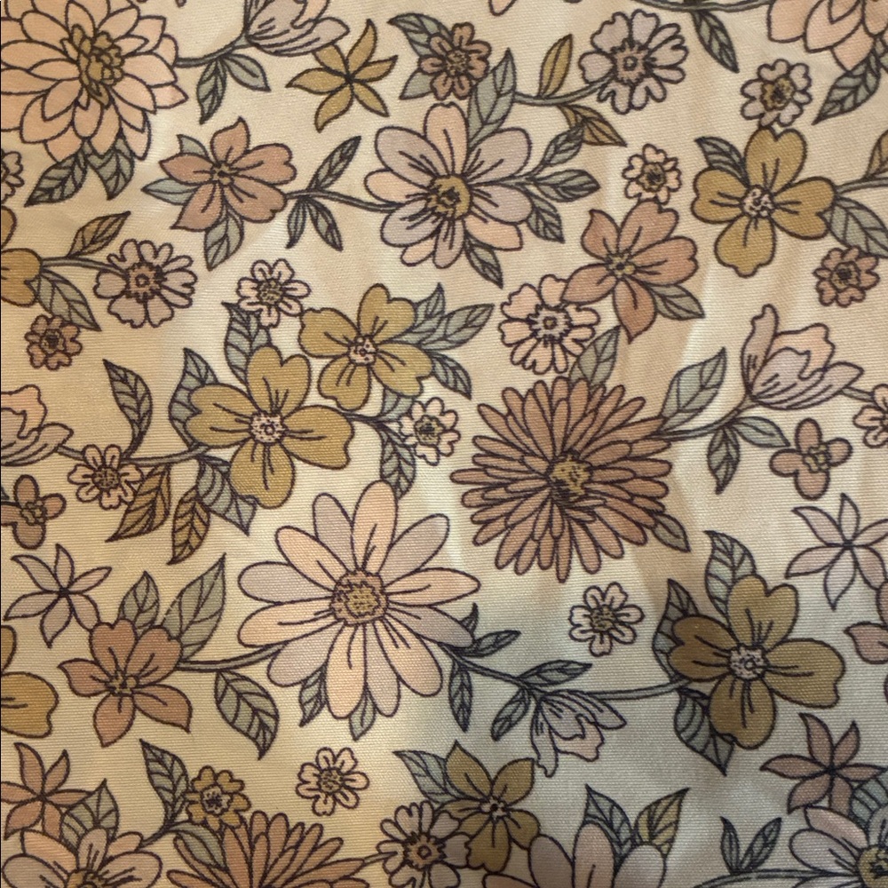 Shabby Chic Cream Bedding Set with Pink and Mustard Floral Print - Picture 4 of 4